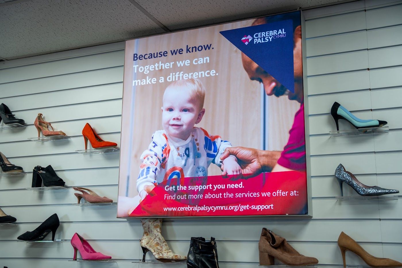Cerebral Palsy Cymru charity shop floor fit-out
