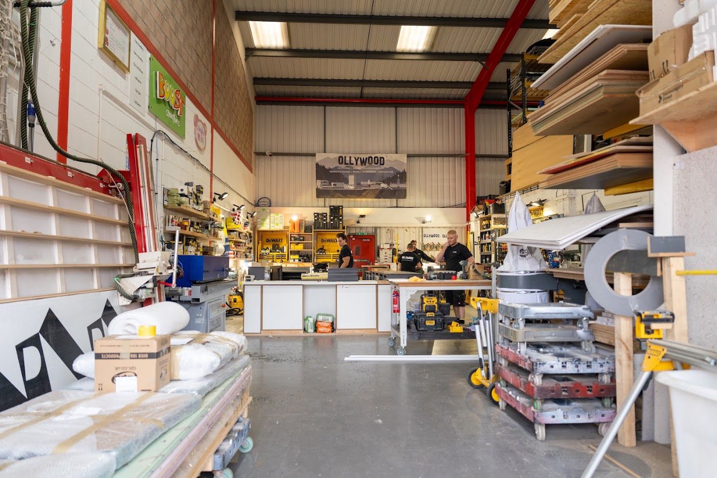 OLLYWOOD in-house joinery workshop in Cardiff