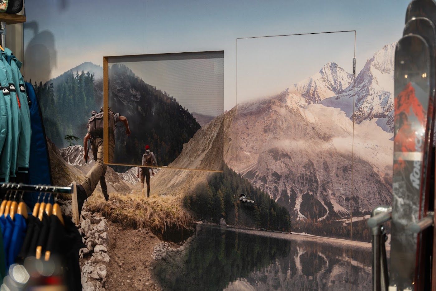 Naski Ski Shop, Mountain Mural & Ski Wall