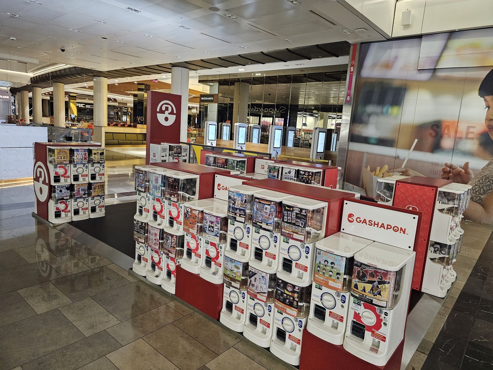 Gashapon capsule toy retail kiosk and display gondolas at Westfield, joinery by OLLYWOOD