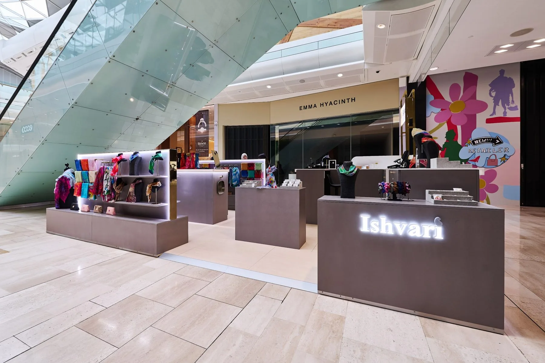 Ishvari kiosk at Westfield London, designed and built by OLLYWOOD